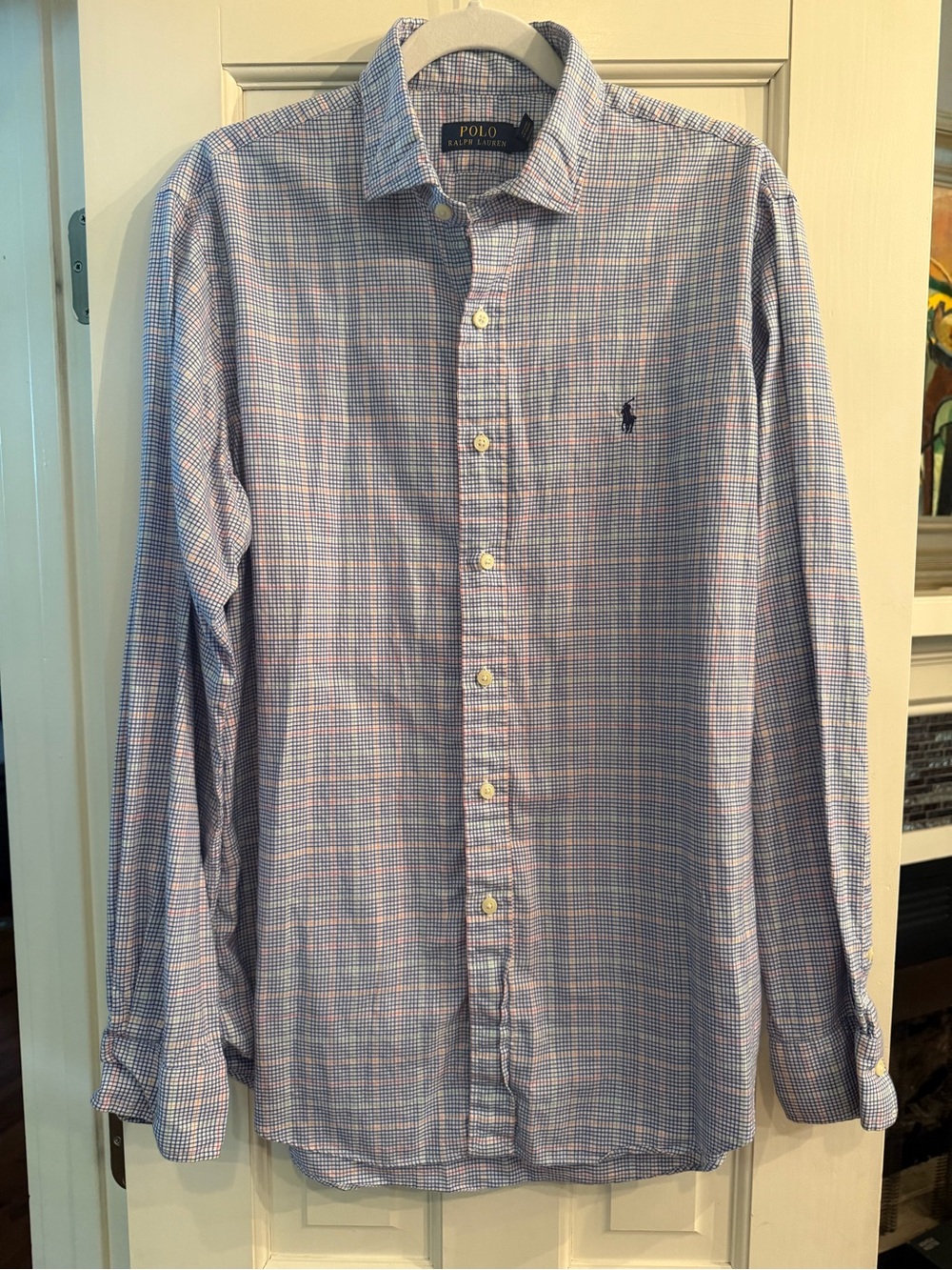 Polo by Ralph Lauren Blue Plaid Button-Down Shirt 100% Cotton Like New